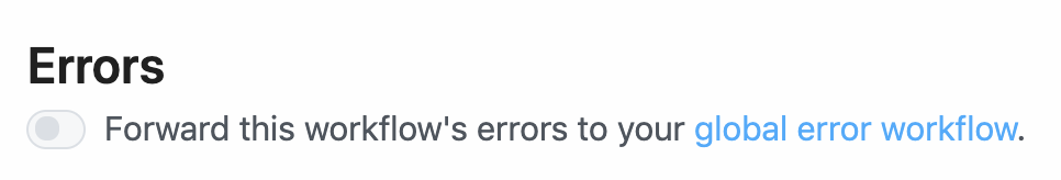 workflow error settings